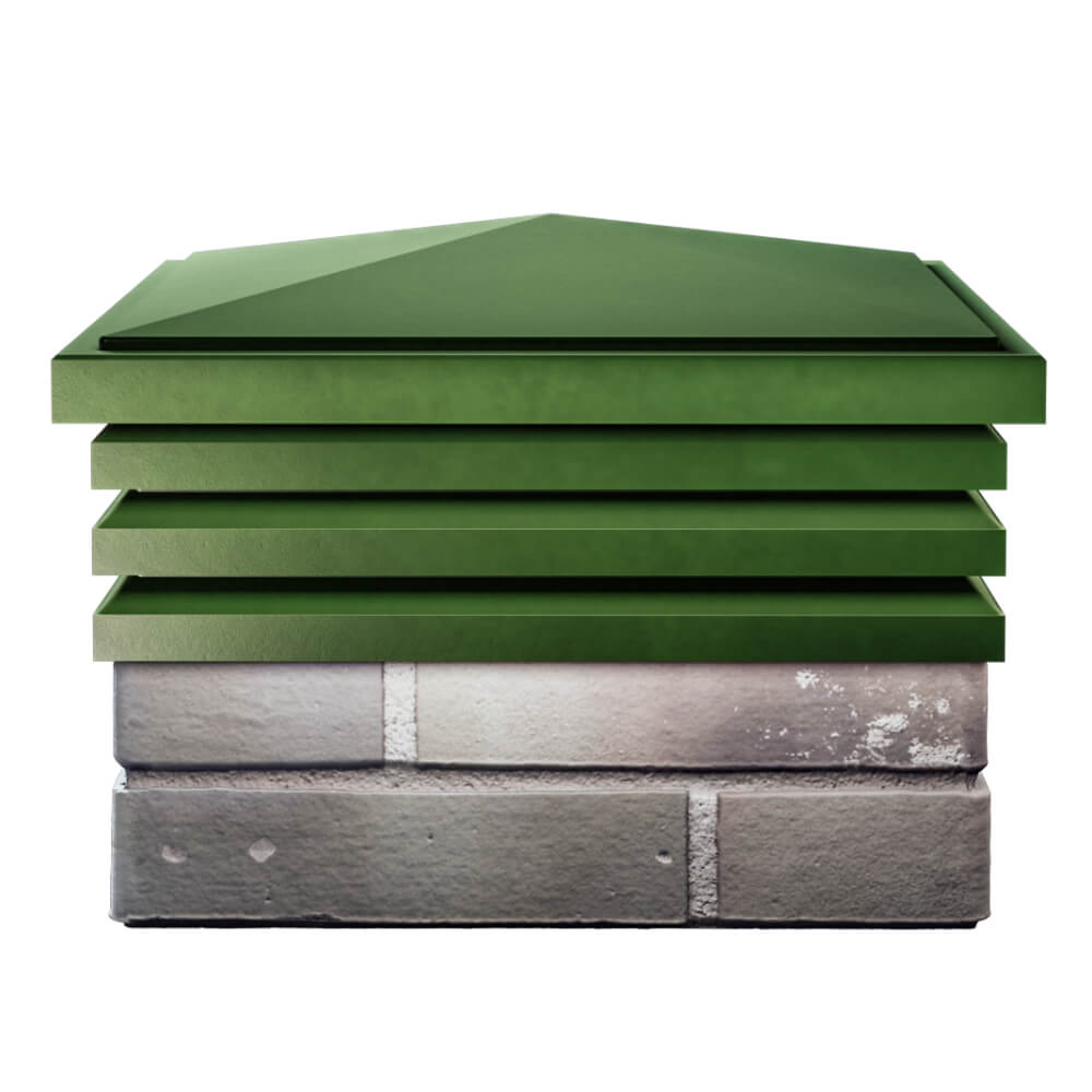 Колпак Zking Бона ХайТек Зеленый на столб 1.5х1.5 кирпича (385х385мм) Ставрополь фото