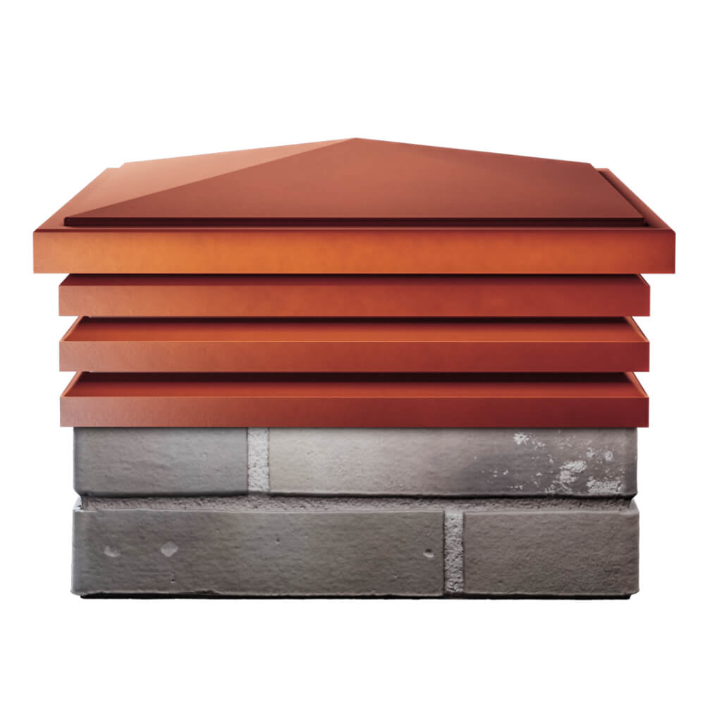 Колпак Zking Бона ХайТек Красный на столб 1.5х1.5 кирпича (385х385мм) Ставрополь фото