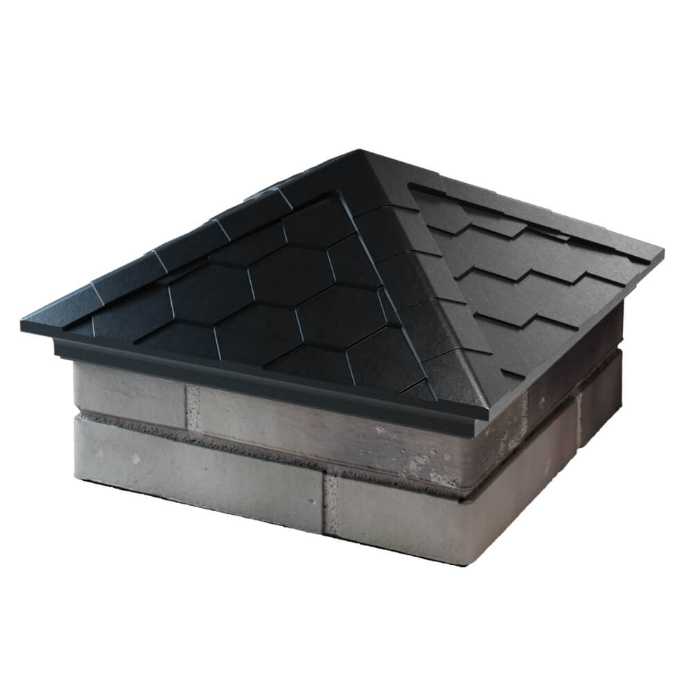 Колпак Zking Эверест Черный на столб 1.5х1.5 кирпича (390х390мм) в Ставрополе фото