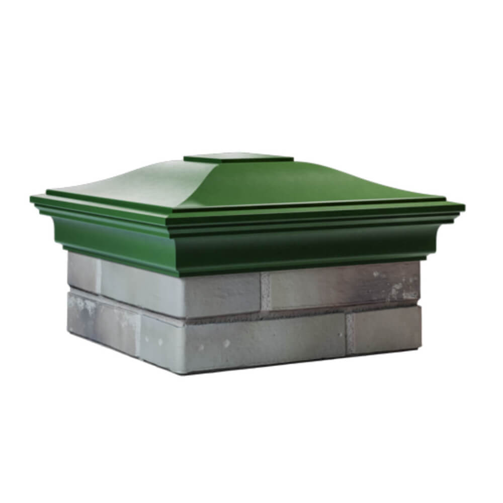 Колпак Zking Монблан Зеленый на столб 1.5х1.5 еврокирпича 0.7НФ (355х355мм) в Ставрополе фото