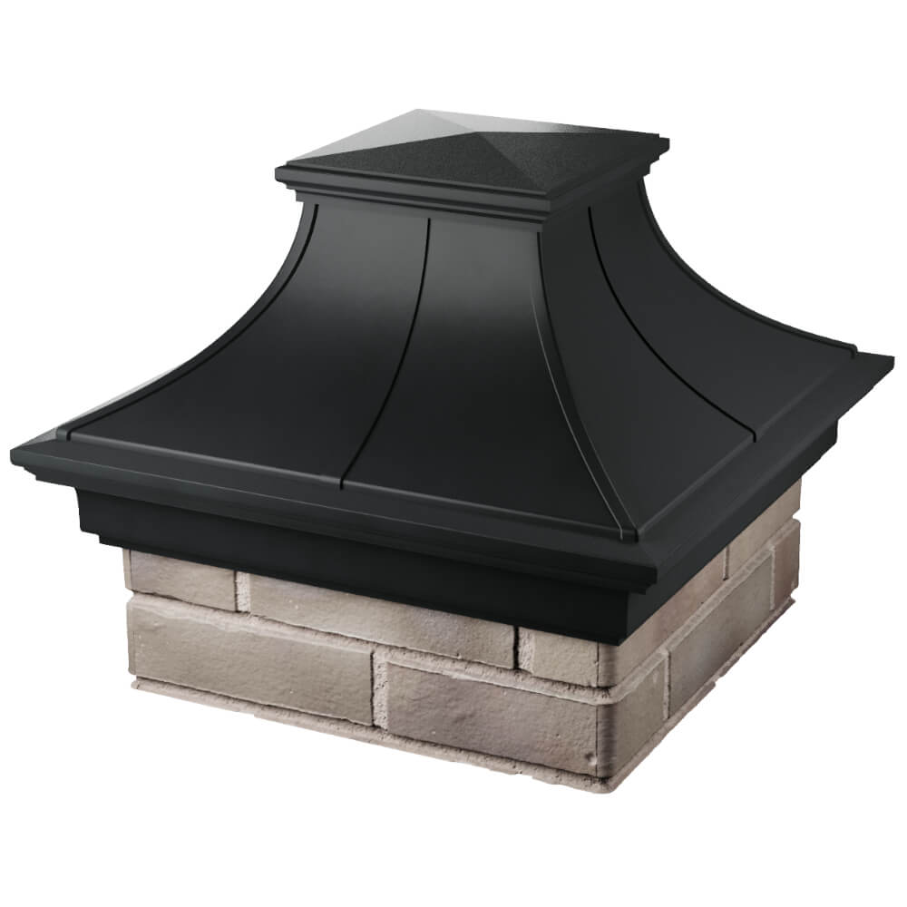 Колпак Zking Монблан Премиум Черный на столб 1.5х1.5 кирпича (385х385мм) в Ставрополе фото