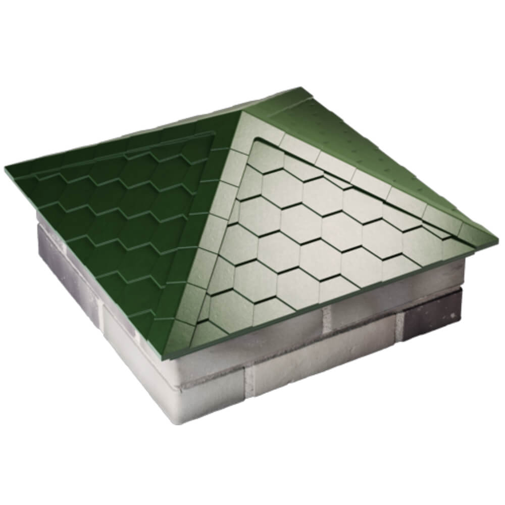 Колпак Zking Эверест Зеленый на столб 2х2 кирпича (535х535мм) Ставрополь фото