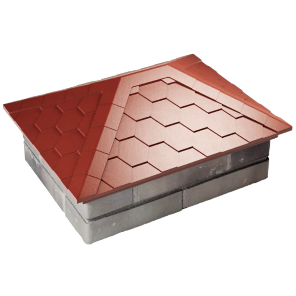 Колпак Zking Эверест Красный на столб 2х1.5 кирпича (520х390мм) Ставрополь фото