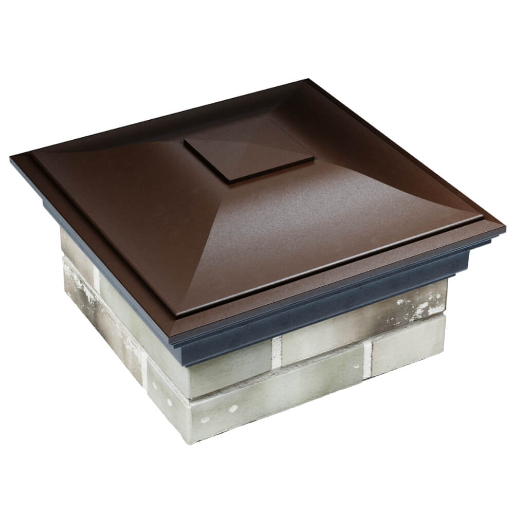 Колпак Zking Монблан Коричневый на столб 1.5х1.5 кирпича (385х385мм) в Ставрополе фото