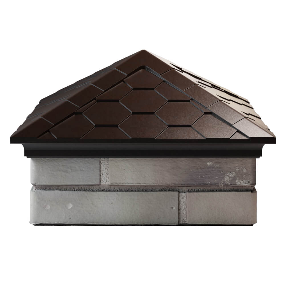 Колпак Zking Эверест Коричневый на столб 1.5х1.5 кирпича (390х390мм) Ставрополь фото