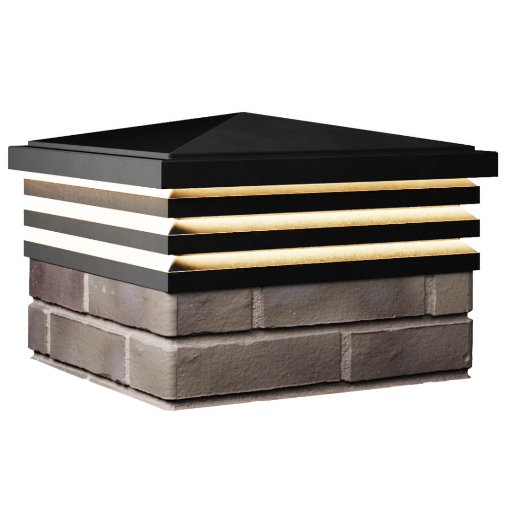 Колпак Zking Бона ХайТек Черный на столб 1.5х1.5 кирпича (385х385мм) с подсветкой в Ставрополе фото