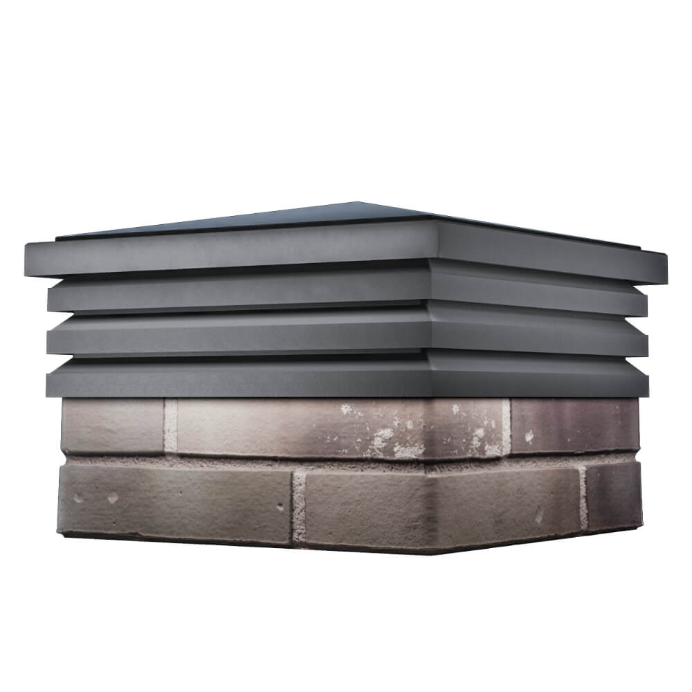 Колпак Zking Бона ХайТек Серый на столб 1.5х1.5 кирпича (385х385мм) в Ставрополе фото