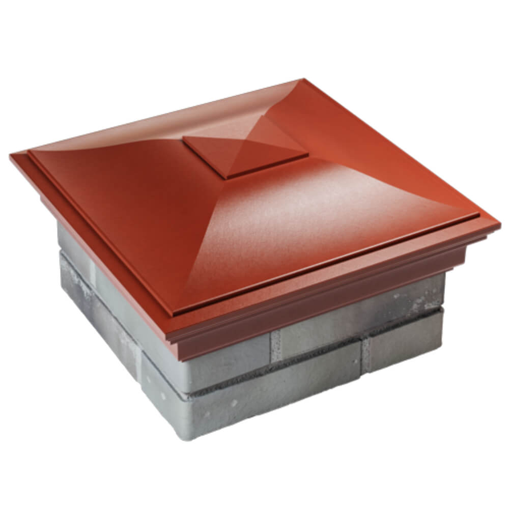 Колпак Zking Монблан Красный на столб 1.5х1.5 кирпича (385х385мм) в Ставрополе фото