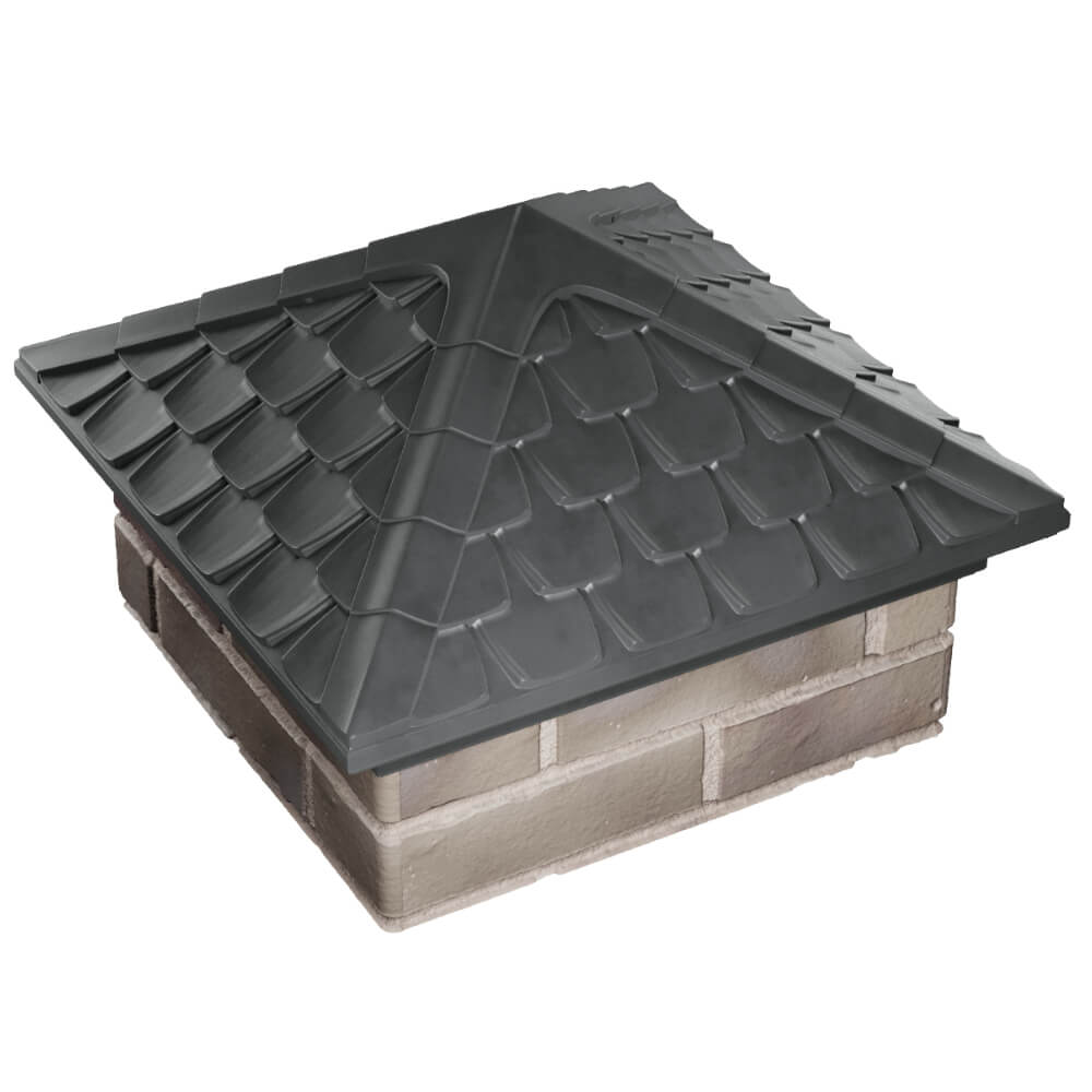 Колпак Zking Эльбрус Серый на столб 1.5х1.5 кирпича (385х385мм) в Ставрополе фото