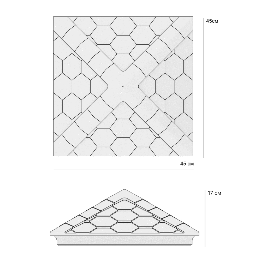 Колпак Zking Эверест Черный на столб 1.5х1.5 кирпича (390х390мм) в Ставрополе фото