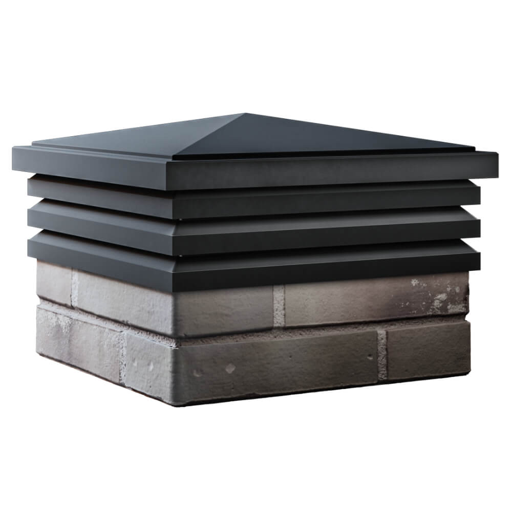 Колпак Zking Бона ХайТек Черный на столб 1.5х1.5 кирпича (385х385мм) в Ставрополе фото