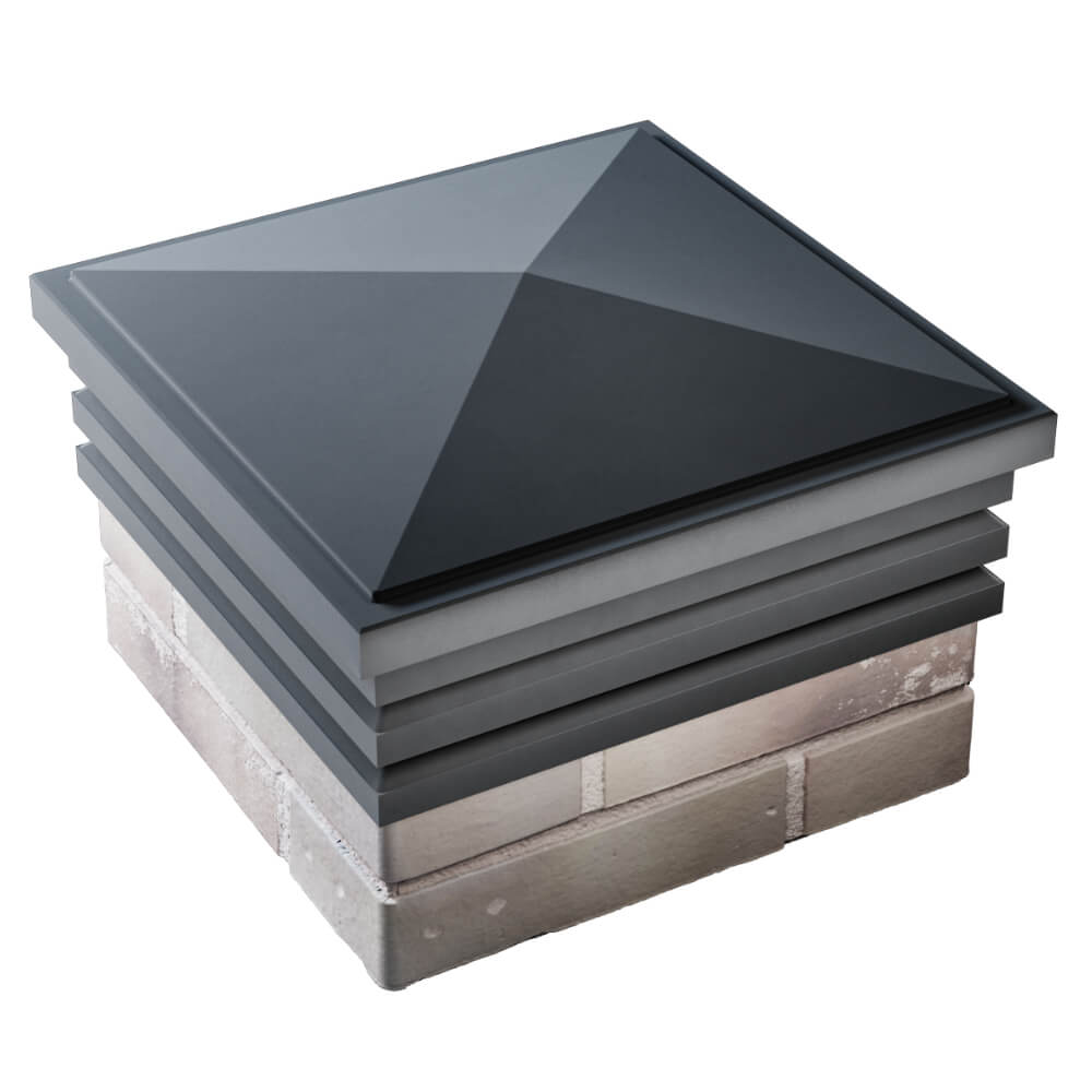 Колпак Zking Бона ХайТек Серый на столб 1.5х1.5 кирпича (385х385мм) в Ставрополе фото