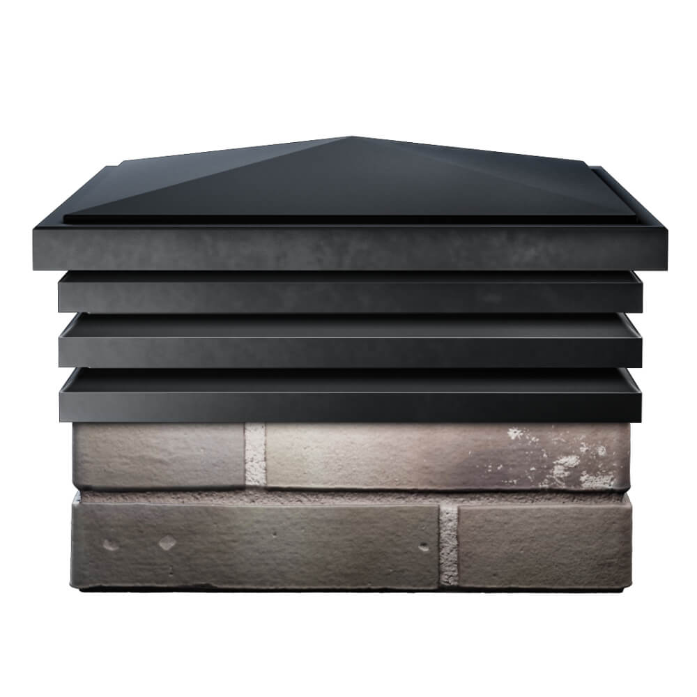 Колпак Zking Бона ХайТек Черный на столб 1.5х1.5 кирпича (385х385мм) Ставрополь фото