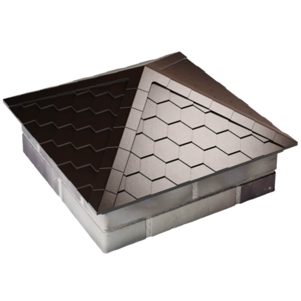 Колпак Zking Эверест Коричневый на столб 2х2 кирпича (535х535мм) Ставрополь фото
