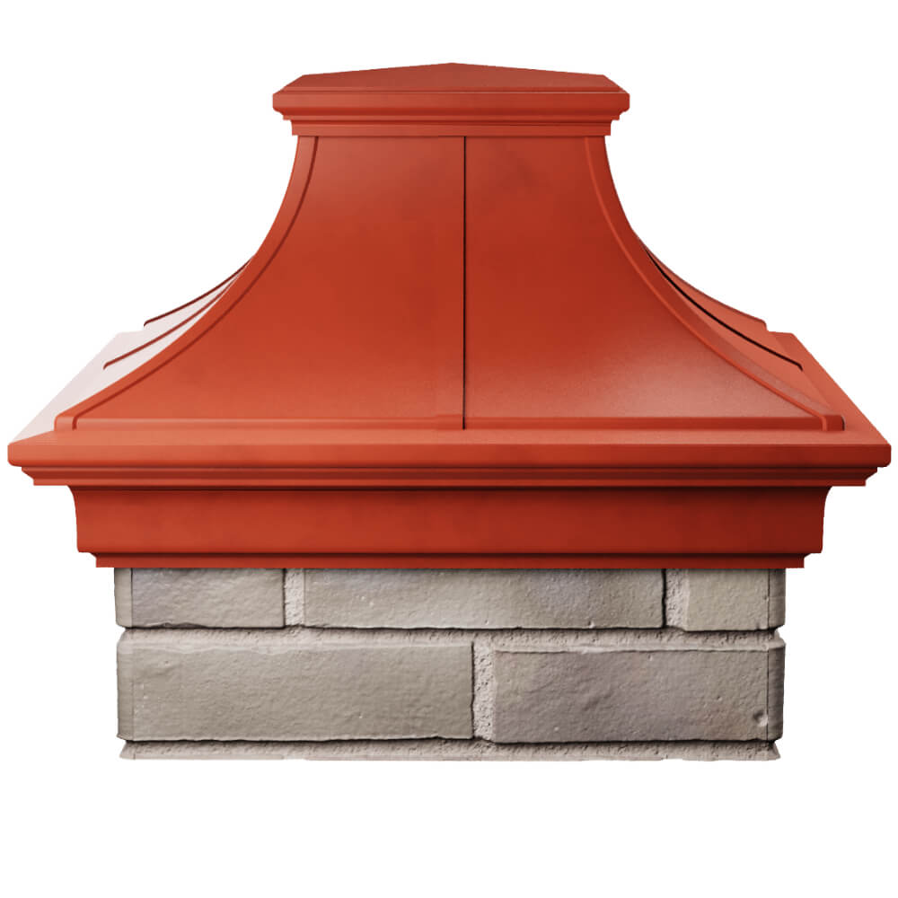 Колпак Zking Монблан Премиум Красный на столб 1.5х1.5 кирпича (385х385мм) Ставрополь фото