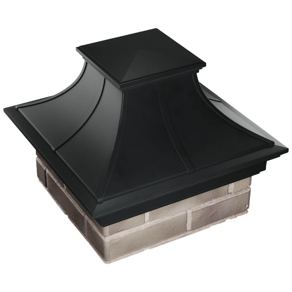 Колпак Zking Монблан Премиум Черный на столб 1.5х1.5 кирпича (385х385мм) в Ставрополе фото