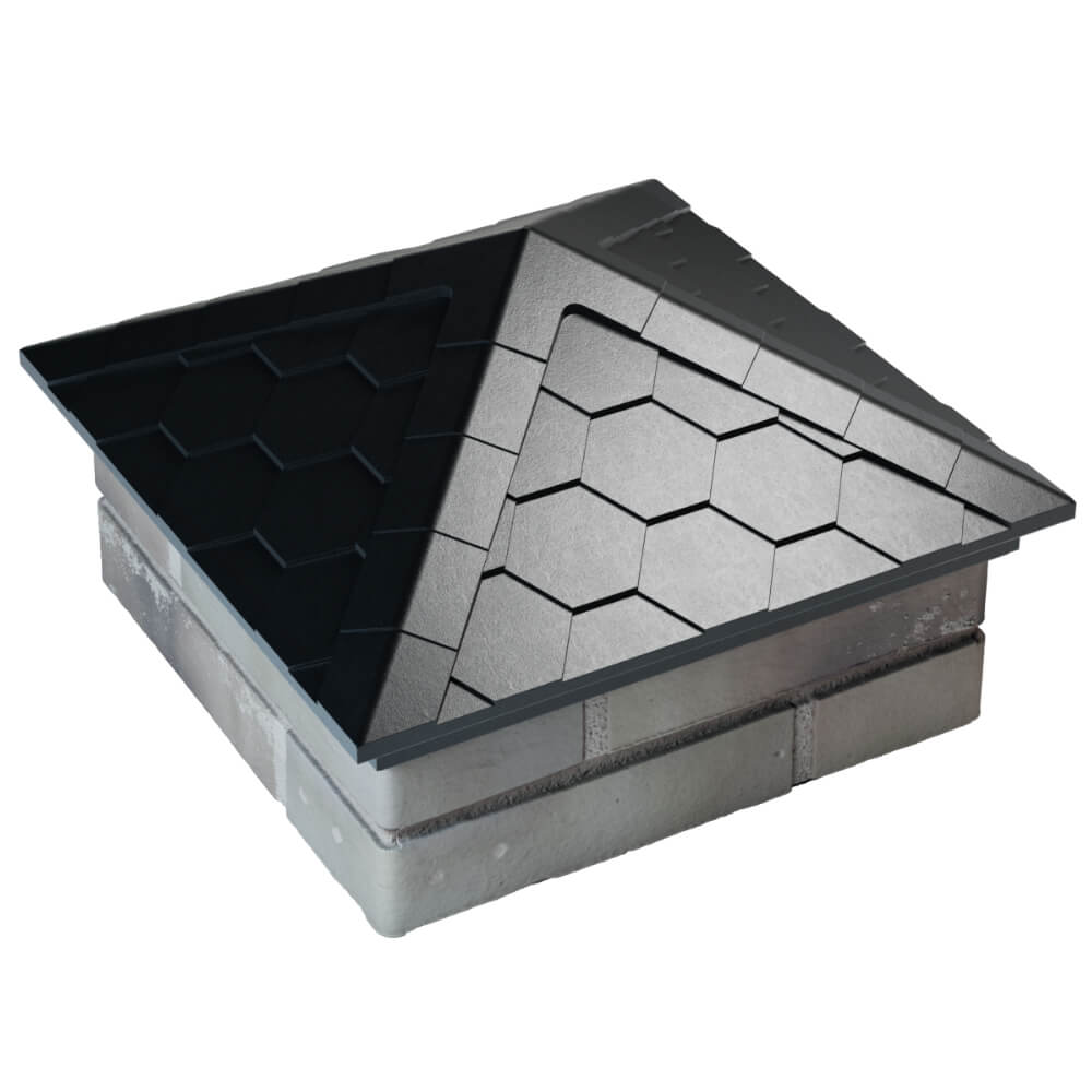 Колпак Zking Эверест Черный на столб 1.5х1.5 кирпича (390х390мм) в Ставрополе фото