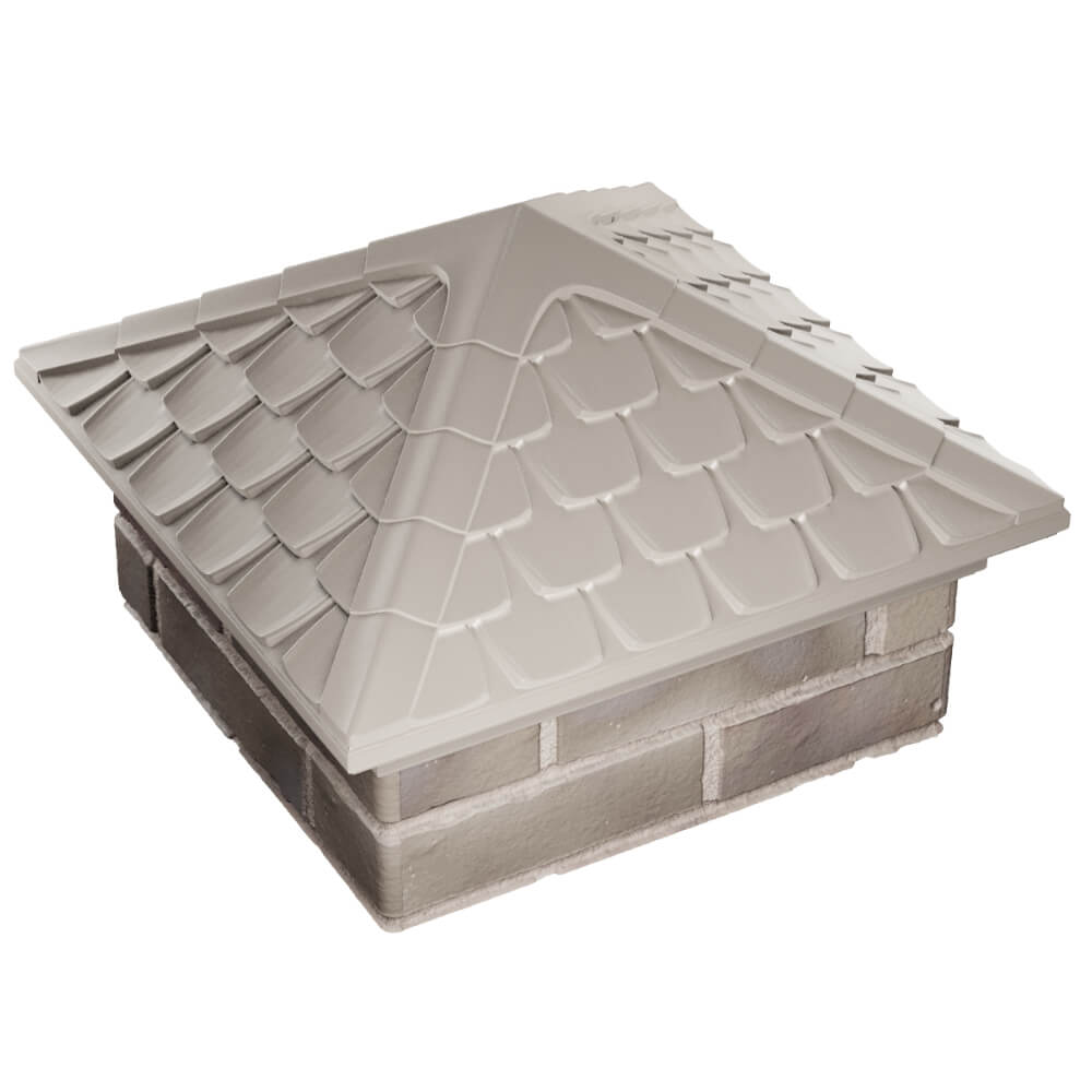 Колпак Zking Эльбрус Бежевый на столб 1.5х1.5 кирпича (385х385мм) в Ставрополе фото