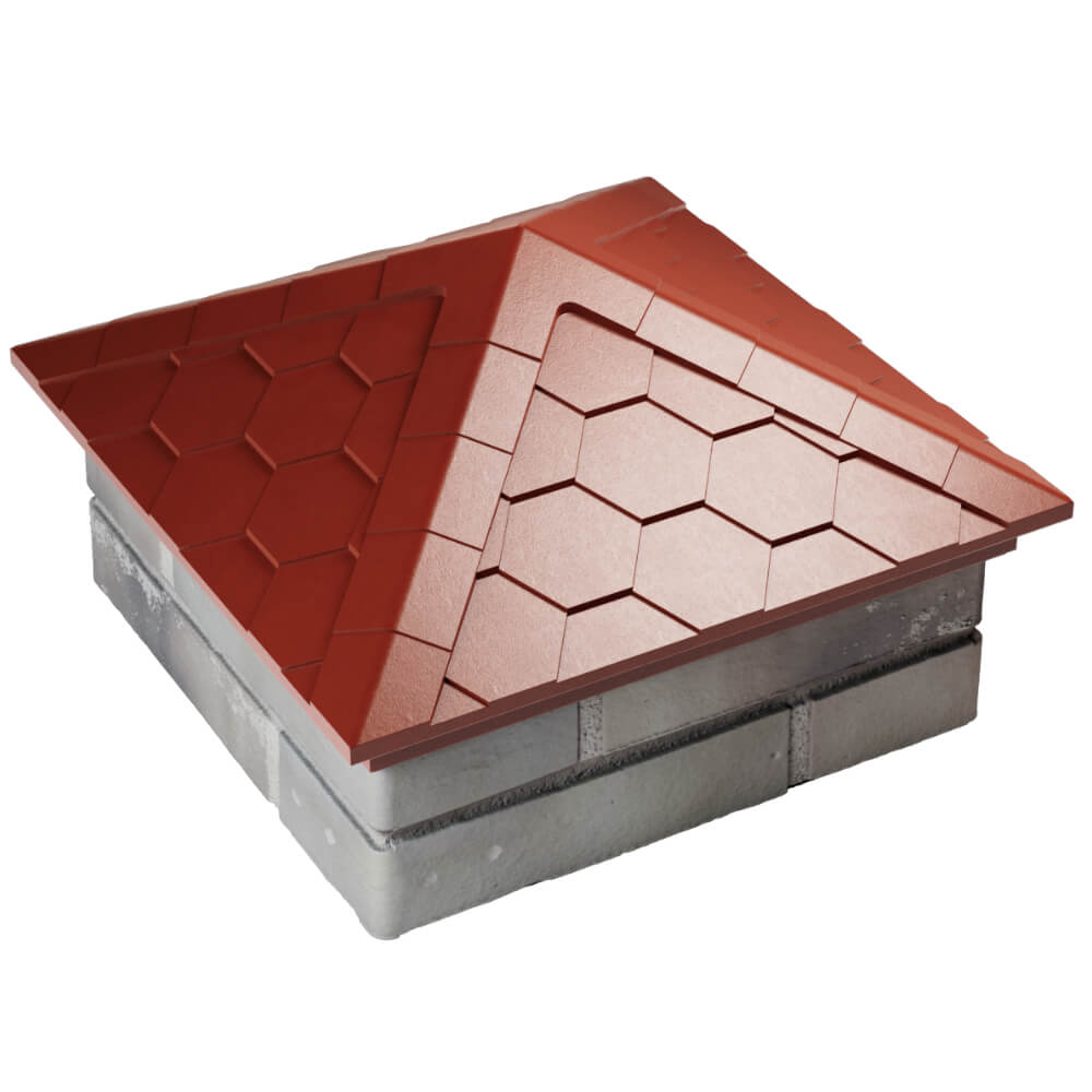Колпак Zking Эверест Красный на столб 1.5х1.5 кирпича (390х390мм) в Ставрополе фото