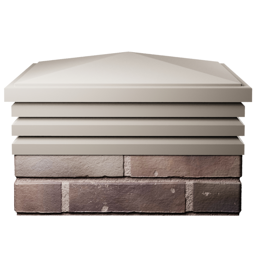 Колпак Zking Бона ХайТек Бежевый на столб 2х2 кирпича (513х513мм) Ставрополь фото