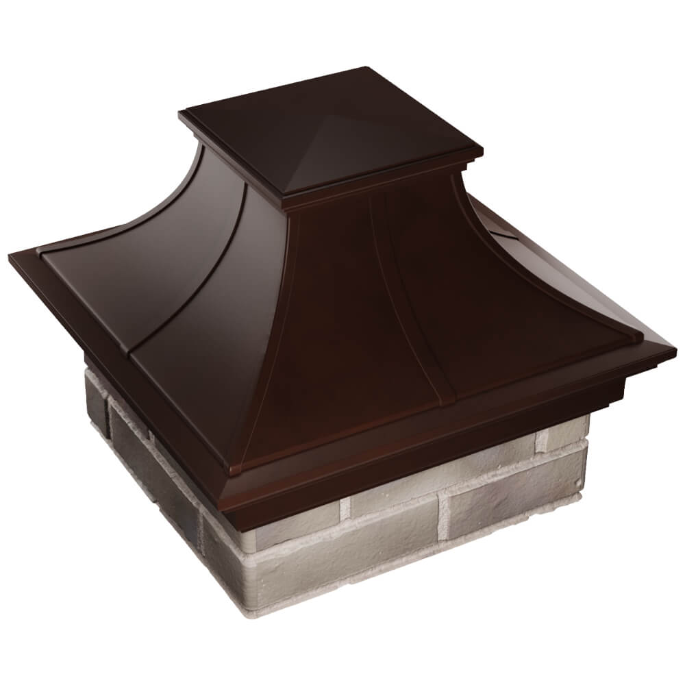 Колпак Zking Монблан Премиум Коричневый на столб 1.5х1.5 кирпича (385х385мм) в Ставрополе фото