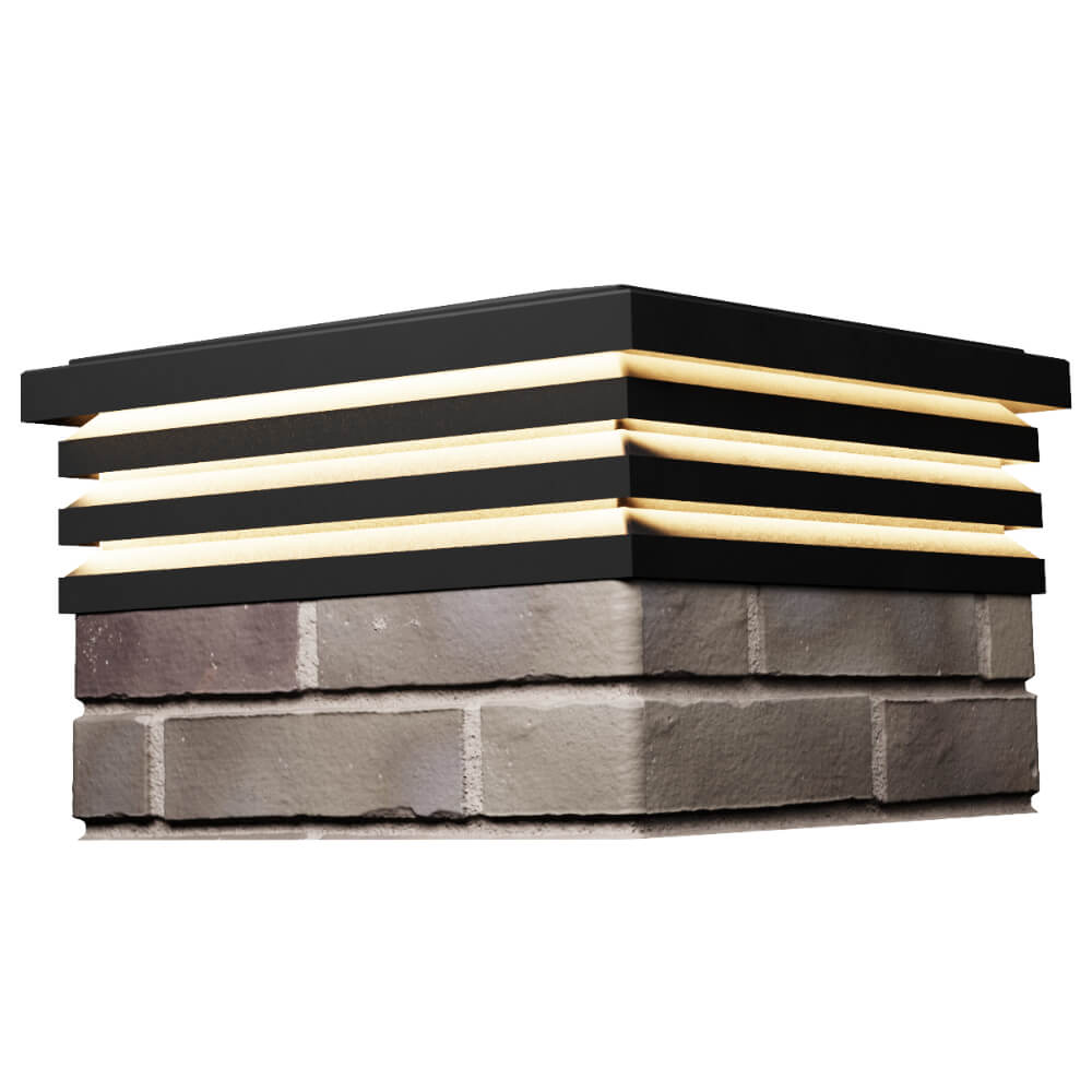 Колпак Zking Бона ХайТек Черный на столб 1.5х1.5 кирпича (385х385мм) с подсветкой в Ставрополе фото