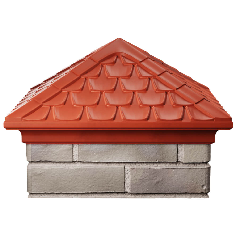 Колпак Zking Эльбрус Красный на столб 1.5х1.5 кирпича (385х385мм) Ставрополь фото