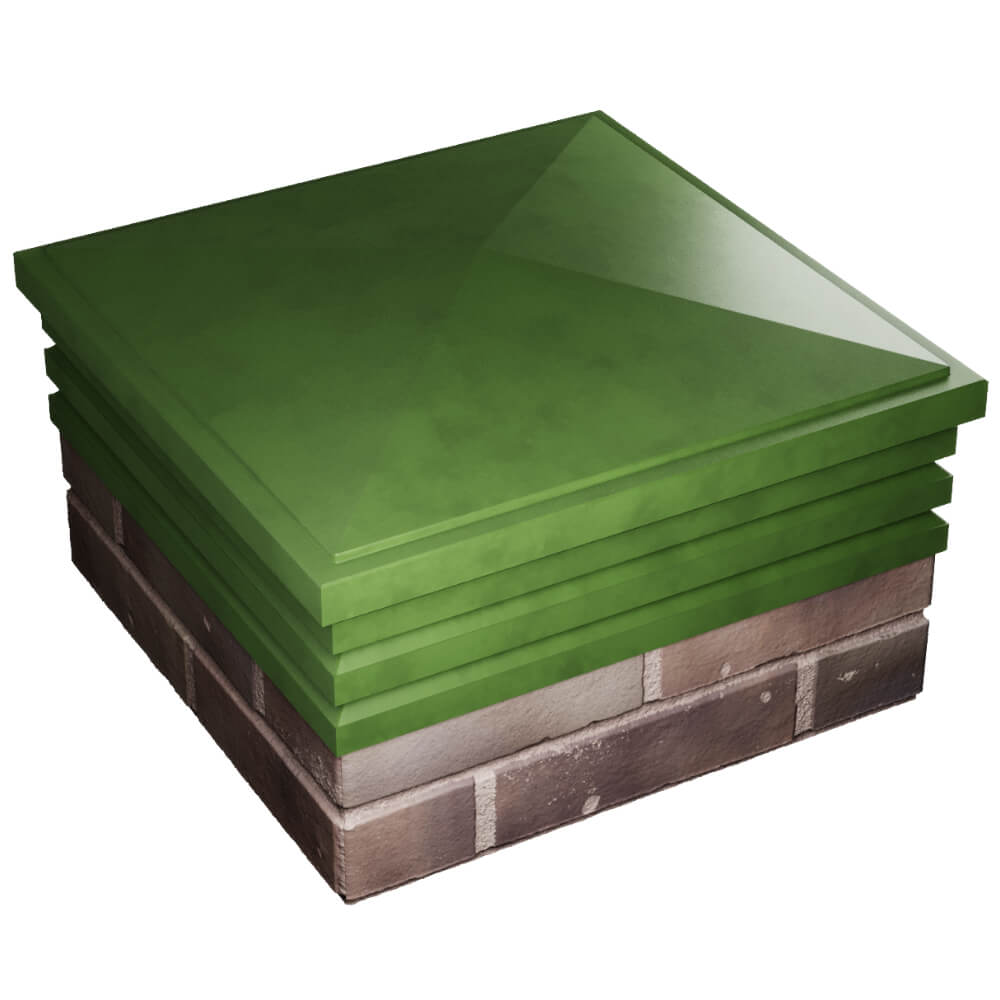 Колпак Zking Бона ХайТек Зеленый на столб 2х2 кирпича (513х513мм) в Ставрополе фото