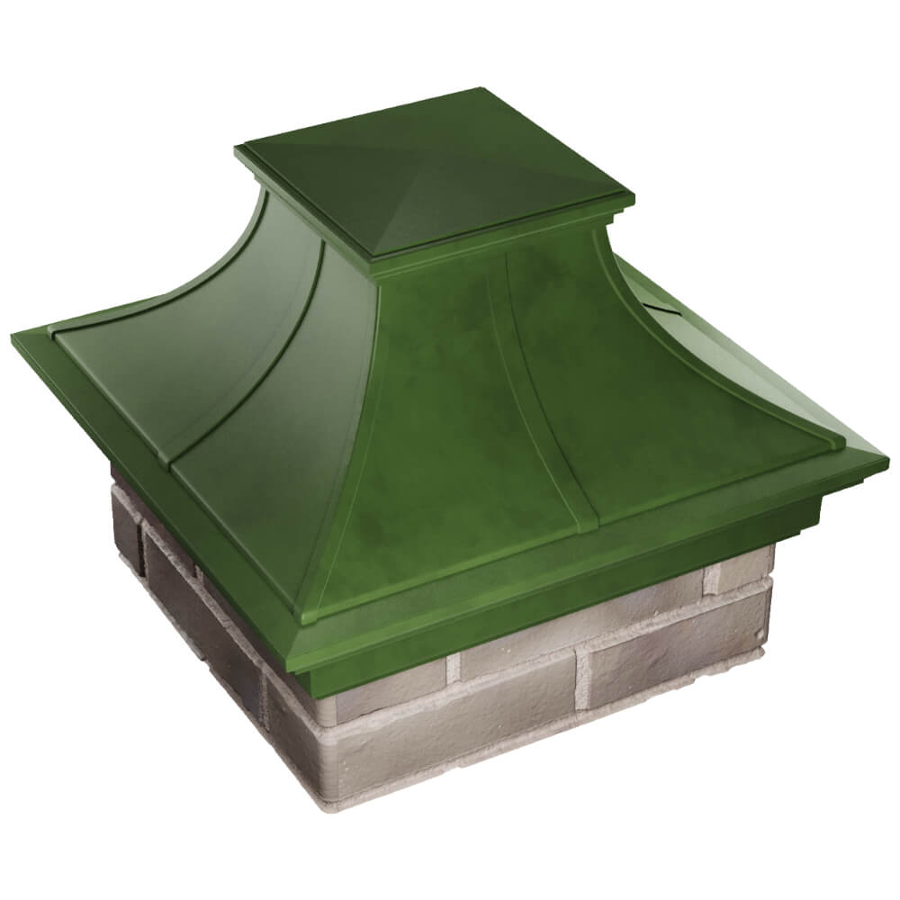 Колпак Zking Монблан Премиум Зеленый на столб 1.5х1.5 кирпича (385х385мм) в Ставрополе фото