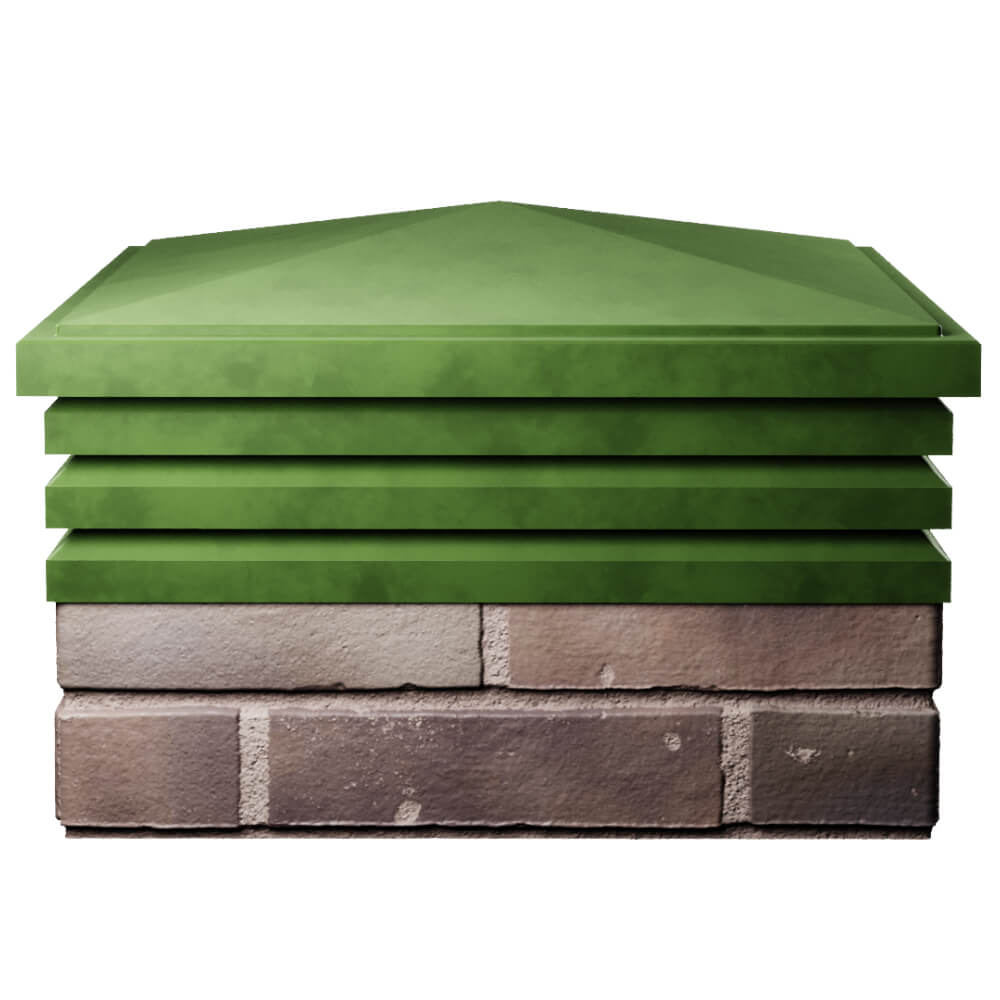 Колпак Zking Бона ХайТек Зеленый на столб 2х2 кирпича (513х513мм) Ставрополь фото