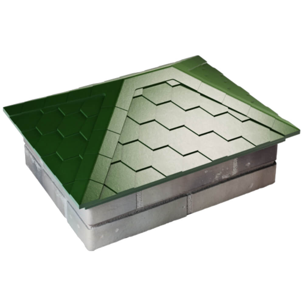 Колпак Zking Эверест Зеленый на столб 2х1.5 кирпича (520х390мм) Ставрополь фото