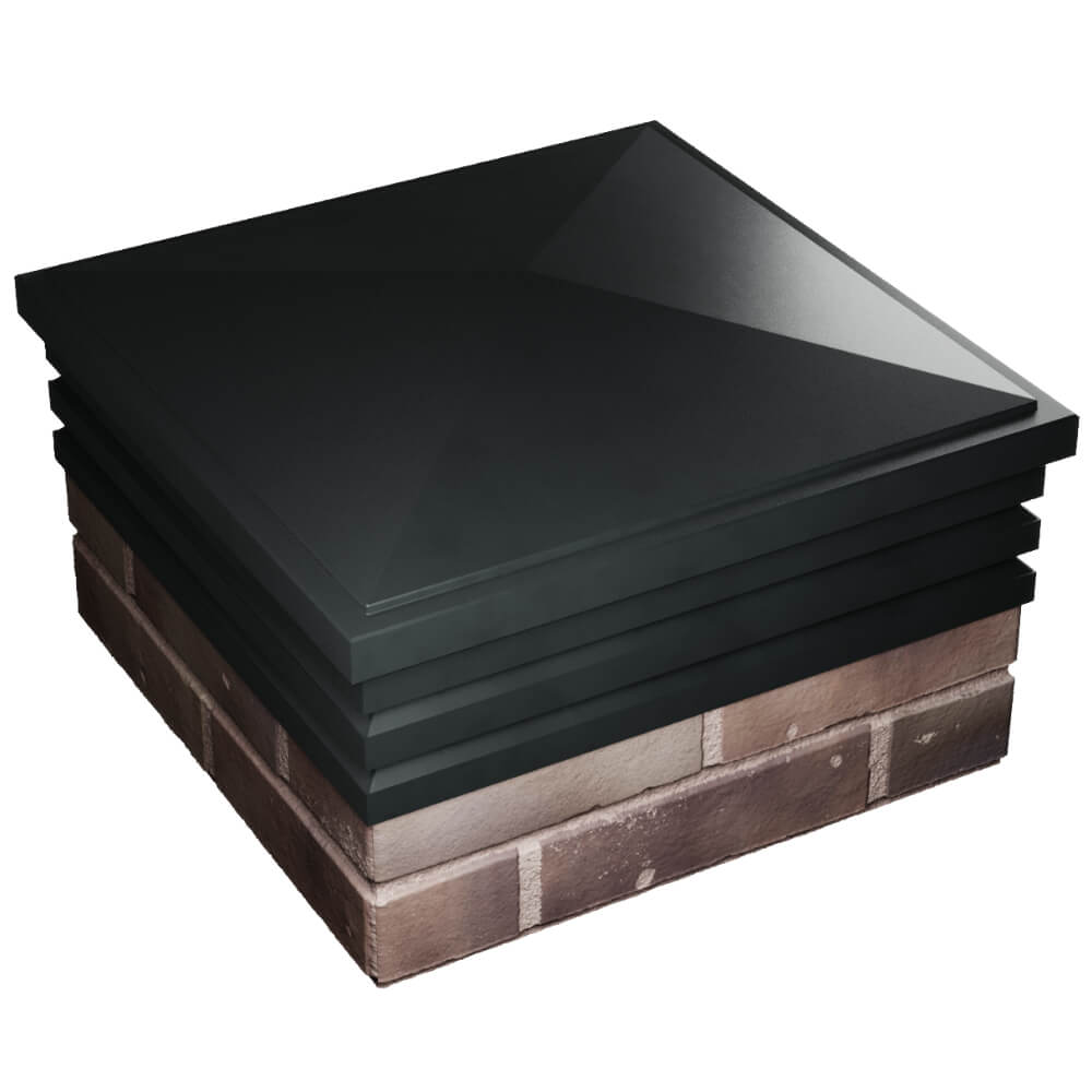 Колпак Zking Бона ХайТек Черный на столб 2х2 кирпича (513х513мм) в Ставрополе фото