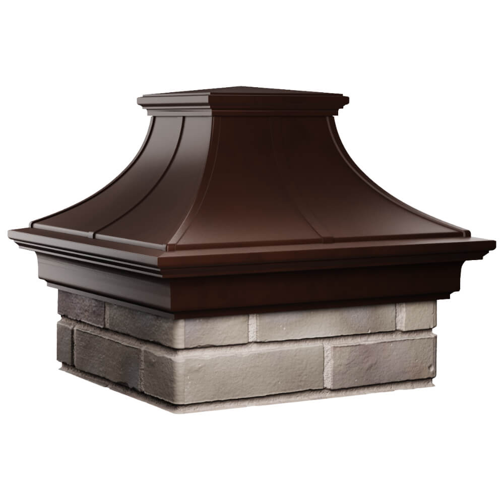 Колпак Zking Монблан Премиум Коричневый на столб 1.5х1.5 кирпича (385х385мм) в Ставрополе фото