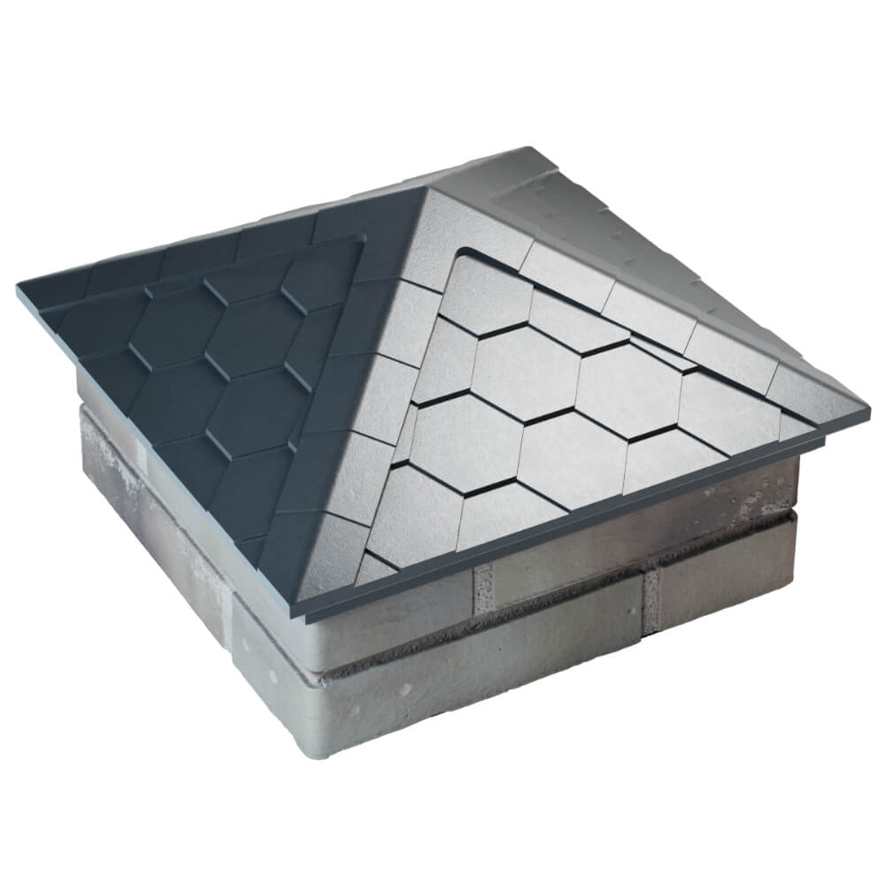 Колпак Zking Эверест Серый на столб 1.5х1.5 кирпича (390х390мм) в Ставрополе фото