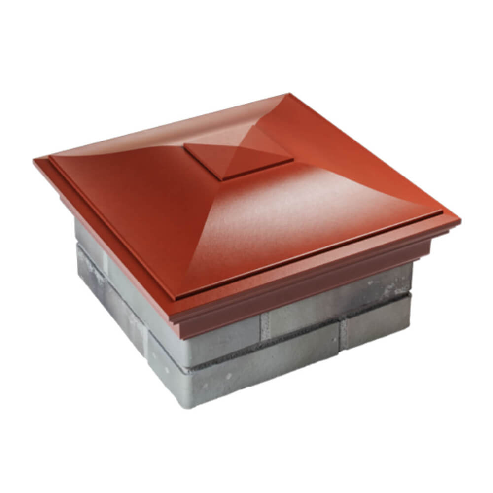 Колпак Zking Монблан Красный на столб 1.5х1.5 еврокирпича 0.7НФ (355х355мм) в Ставрополе фото