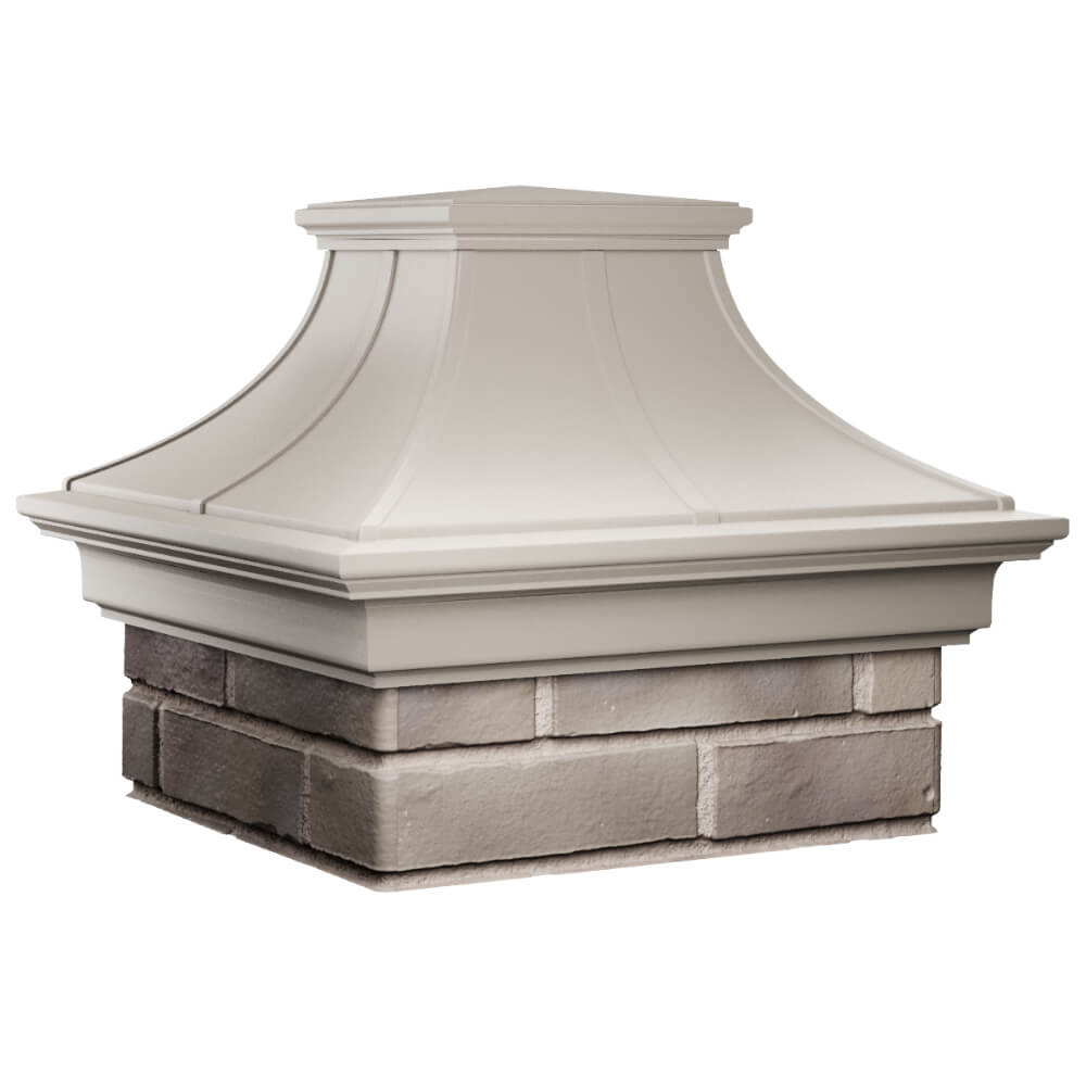 Колпак Zking Монблан Премиум Бежевый на столб 1.5х1.5 кирпича (385х385мм) в Ставрополе фото
