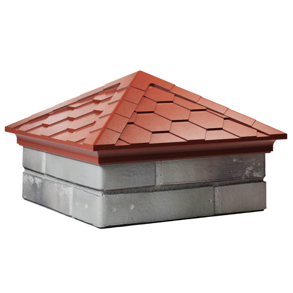 Колпак Zking Эверест Красный на столб 1.5х1.5 кирпича (390х390мм) в Ставрополе фото