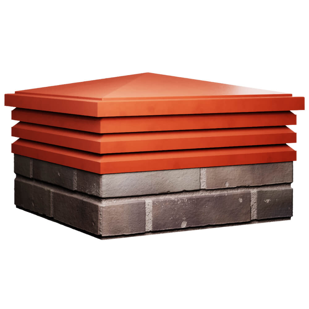 Колпак Zking Бона ХайТек Красный на столб 2х2 кирпича (513х513мм) в Ставрополе фото