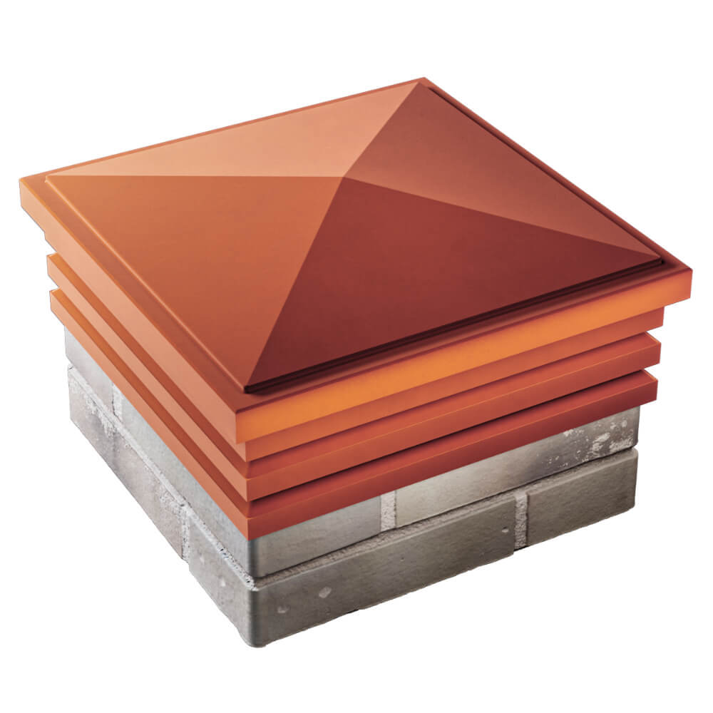 Колпак Zking Бона ХайТек Красный на столб 1.5х1.5 кирпича (385х385мм) в Ставрополе фото