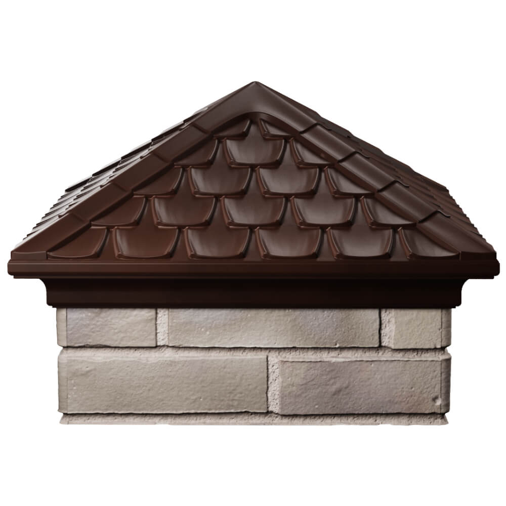 Колпак Zking Эльбрус Коричневый на столб 1.5х1.5 кирпича (385х385мм) Ставрополь фото