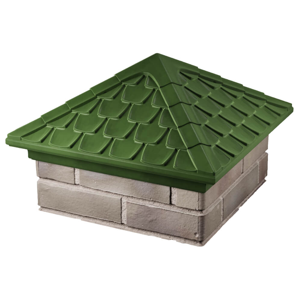 Колпак Zking Эльбрус Зеленый на столб 1.5х1.5 кирпича (385х385мм) в Ставрополе фото