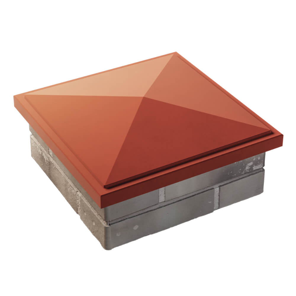 Колпак Zking БонаМоно Красный на столб 1.5х1.5 кирпича (385х385, 400х400мм) в Ставрополе фото