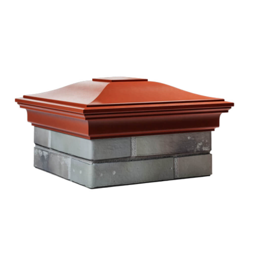 Колпак Zking Монблан Красный на столб 1.5х1.5 еврокирпича 0.7НФ (355х355мм) в Ставрополе фото