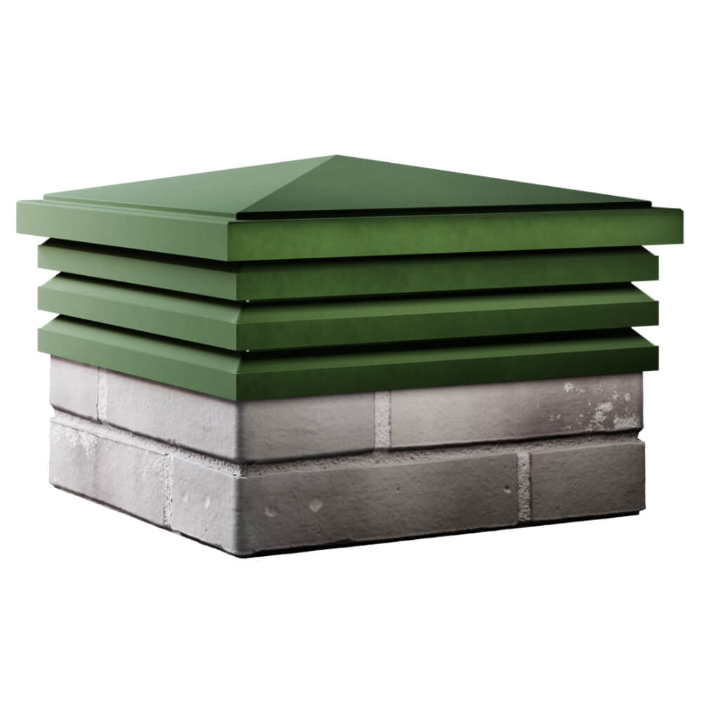 Колпак Zking Бона ХайТек Зеленый на столб 1.5х1.5 кирпича (385х385мм) в Ставрополе фото