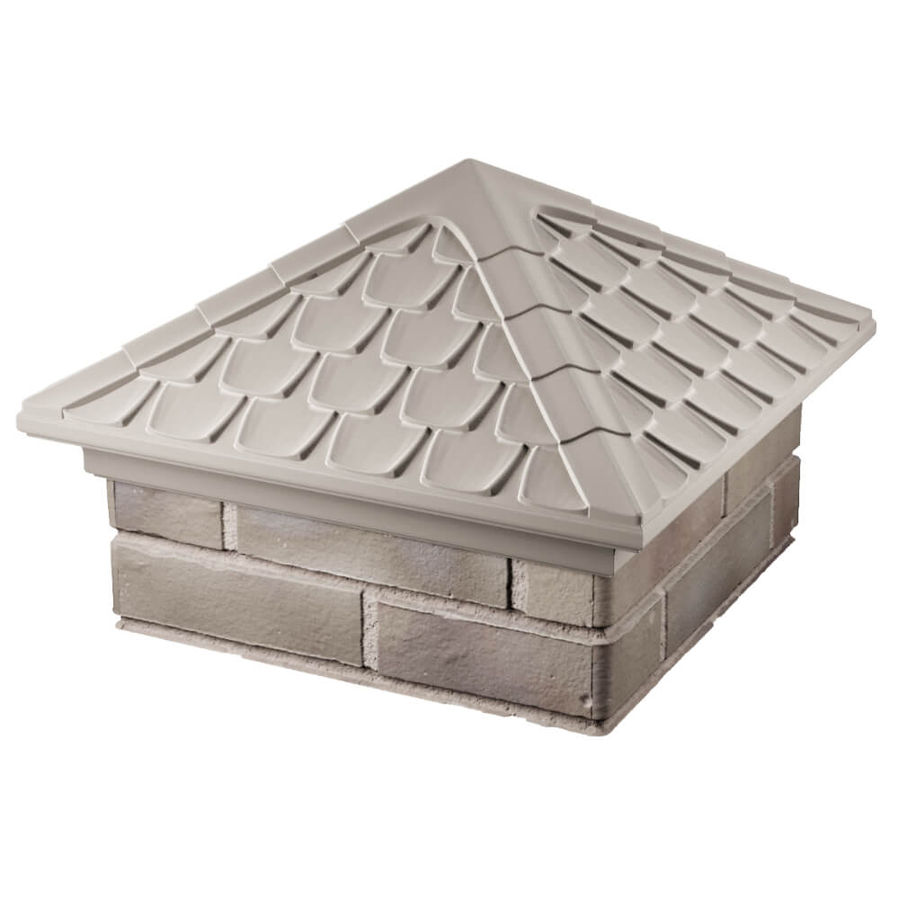 Колпак Zking Эльбрус Бежевый на столб 1.5х1.5 кирпича (385х385мм) в Ставрополе фото