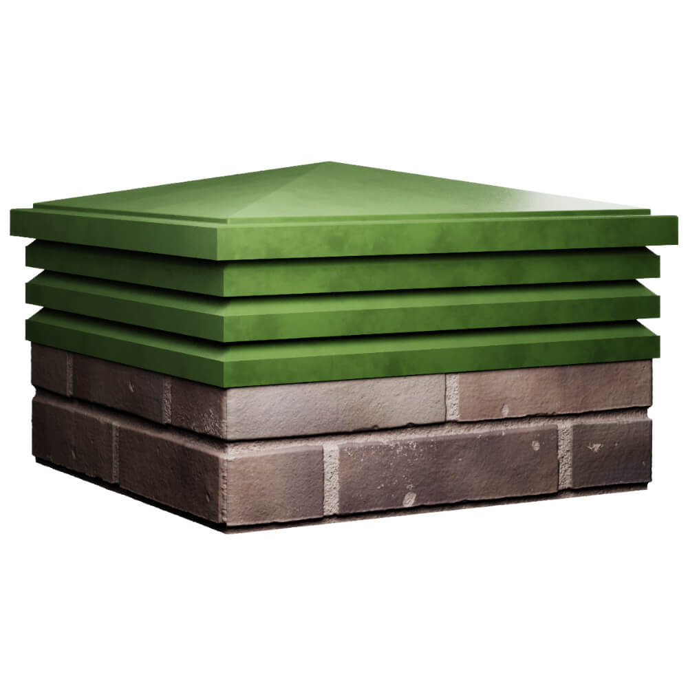 Колпак Zking Бона ХайТек Зеленый на столб 2х2 кирпича (513х513мм) в Ставрополе фото