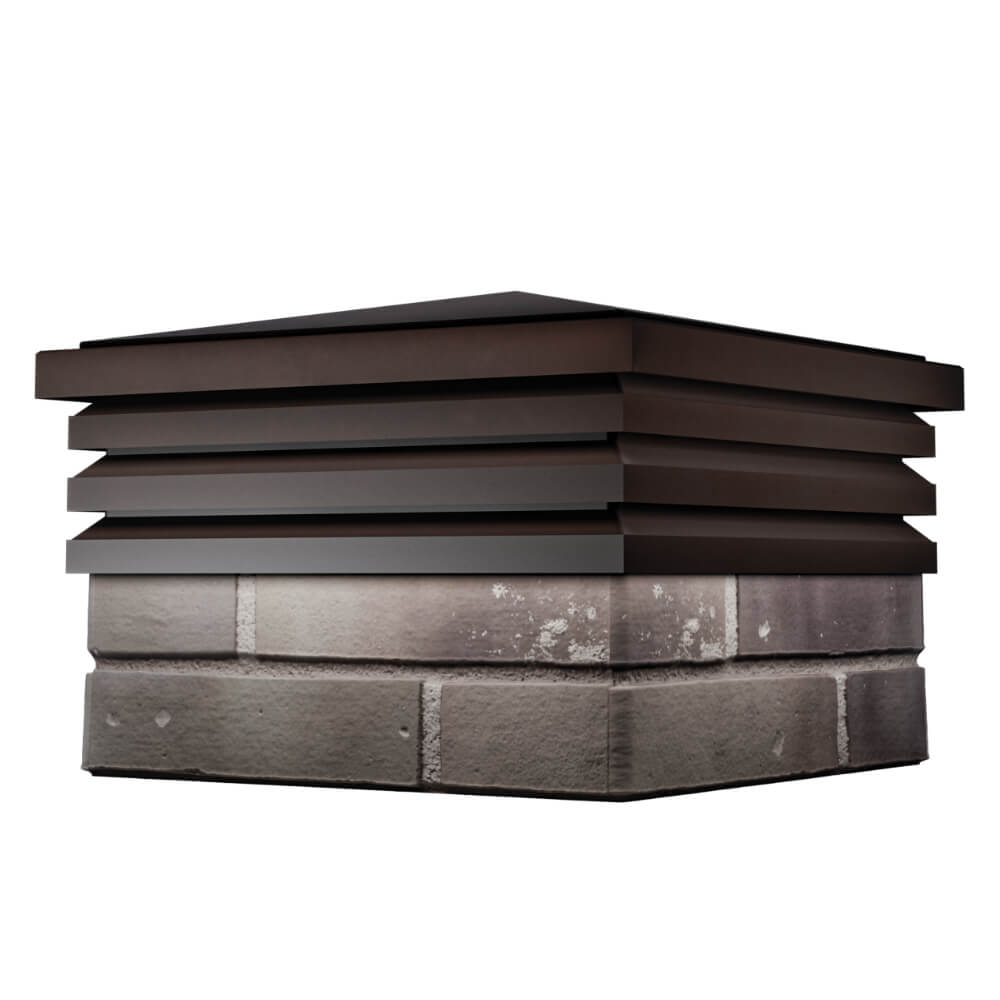 Колпак Zking Бона ХайТек Коричневый на столб 1.5х1.5 кирпича (385х385мм) в Ставрополе фото