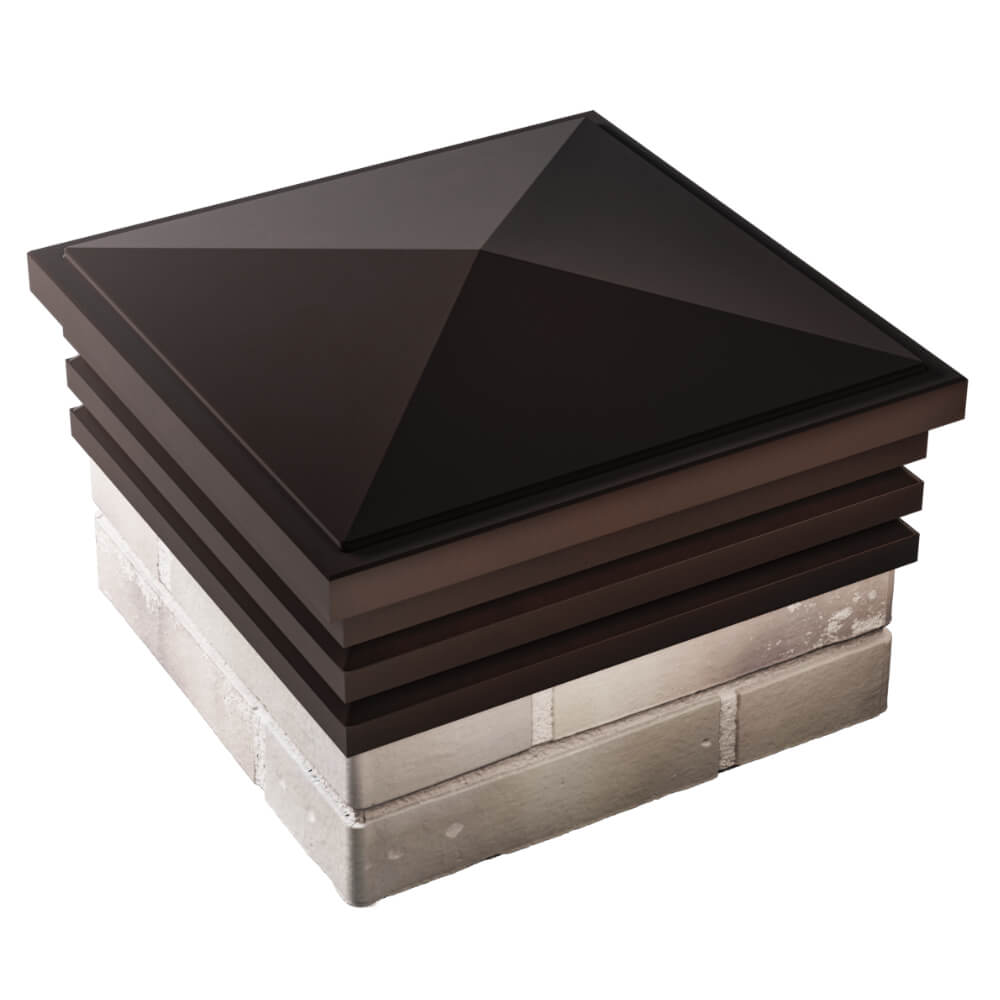 Колпак Zking Бона ХайТек Коричневый на столб 1.5х1.5 кирпича (385х385мм) в Ставрополе фото