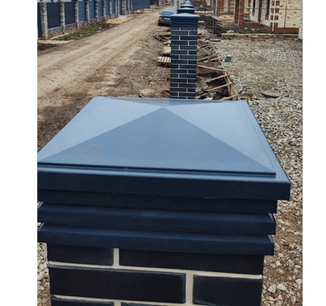 Колпак Zking Бона ХайТек Серый на столб 1.5х1.5 кирпича (385х385мм) в Ставрополе фото