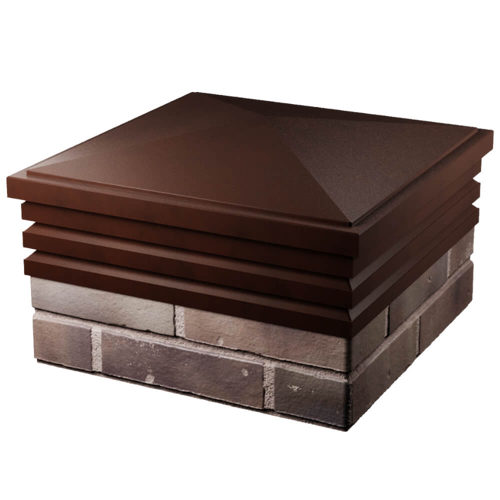 Колпак Zking Бона ХайТек Коричневый на столб 2х2 кирпича (513х513мм) в Ставрополе фото